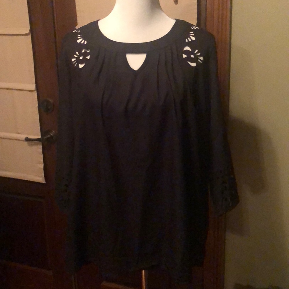 Black Blouse with Unique Details
